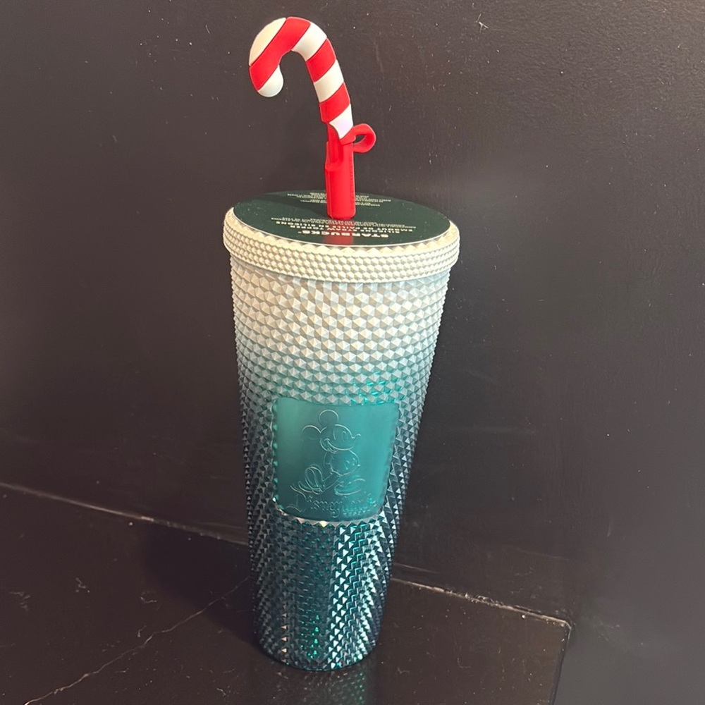 Starbucks Christmas Rare Studded Tumbler with Candy Cane Straw